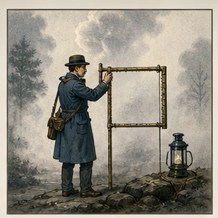 Fog surveyor measuring mist with a frame