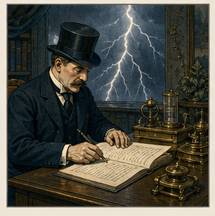 Lightning notary filing a document