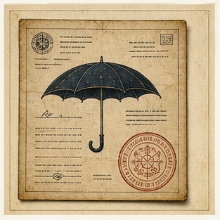 Official umbrella license with stamp