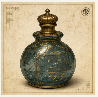 Decorated ceremonial dew bottle