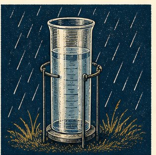 Rain gauge in rainfall