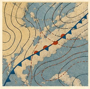 Printed weather map